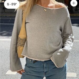 Djerf Avenue Bateau Neck Sweater Grey